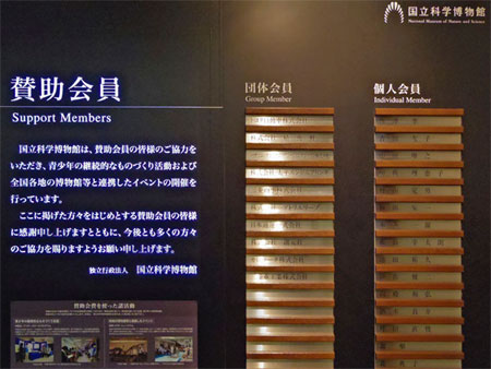 国立科学博物館 賛助会員